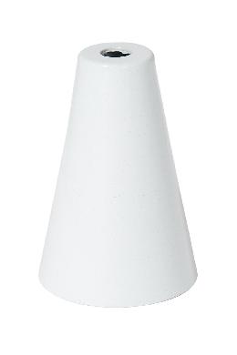 3-3/8" Tall Glossy White Finish Brass Cone Socket Cup, 1/8 IP Slip 