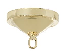 5" Diameter Brass Plated Steel Canopy with Hardware Kit and Screw Collar Loop