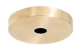 5-1/8" Dia. Unfinished Brass Ceiling Lamp Canopy With Rolled Bottom Edge
