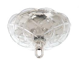 6" Dia. Clear Crystal Canopy For Chandelier, Nickel Plated Brass Insert & Matching Screw Collar Hardware Kit