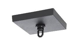 5" Square Satin Black Cast Iron Canopy with Mounting Hardware Kit 