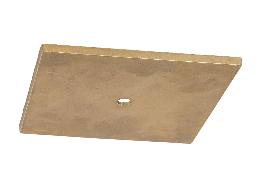 5-3/8" Wide Square Top Quality Unfinished  Die Cast Brass Canopy or Backplate, 1/8 IP Slip