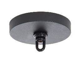5" Round Satin Black Finish Cast Iron Canopy with Mounting Hardware Kit and Screw Collar Loop