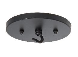 5-1/4 Inch Diameter Satin Black Finish Steel Canopy with Hardware Kit and Small Hook, 1/8 IP Slip 