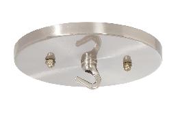 5-1/4" Diameter Satin Nickel Finish Steel Canopy with Hardware and Small Hook 