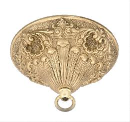 5-1/2 Inch Diameter Victorian Style Cast Brass Canopy with Loop Hardware Kit, Choice of Finish