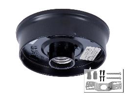 4 Inch Fitter Wired Flush Mount Ceiling Fixture in Black Finish