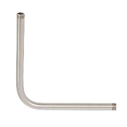 Satin Nickel Finish Steel 90 Degree Bent Lamp Arm, 1/8M Threaded Both Ends, Choice of Size