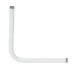 Glossy White Finish Steel 90 Degree Bent Lamp Arm, Choice of Size