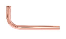 5-1/2" x 2-1/2" Polished Copper Finish 90 Degree Steel Bent Lamp Arm, 1/8F Tapped Ends