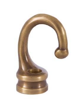 1 3/8 Inch Antique Brass Cast Brass Hook