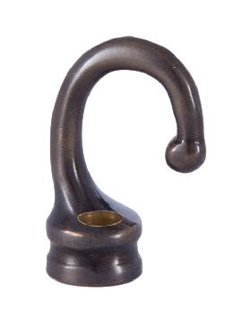 1 3/8 Inch Antique Bronze Cast Brass Hook