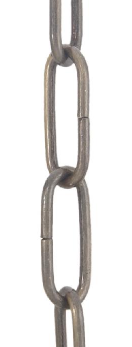 6 Gauge Antique Brass Plated Heavy Duty Straight-Sided Chain
