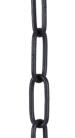 Satin Black 6 Gauge Straight Sided Oval Chain