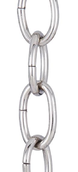 Nickel Plated Large Loop 5 Gauge Oval Chain