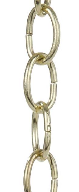 Brass Plated Finish Baby Oval Steel Lamp Chain, 3/4" X 5/8" Links