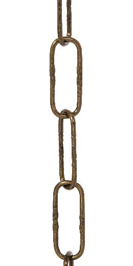 3 ft. 10 Gauge Antique Brass Embossed Steel Chain