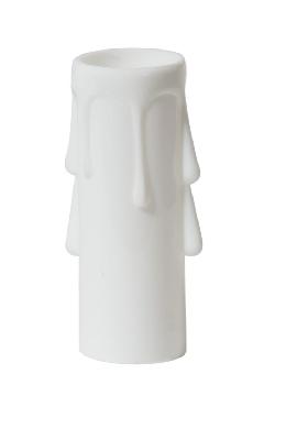 White Color Plastic Candelabra Candle Cover, Choice of Length