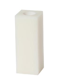 White Color Polybeeswax Square Shape Candelabra Size Candle Cover, Choice of Height