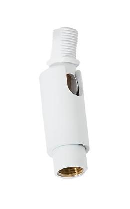 Glossy White Finish Adjustable Brass Friction Lamp Swivel, 1/8M x 1/8F 
