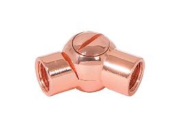 Polished Copper Finish Die Cast Brass Swivel with Slotted Screw, 1/8F