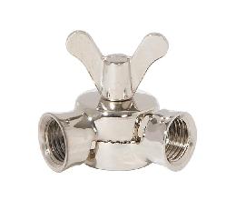 Nickel Plated Finish Die Cast Brass Swivel with Teeth and Butterfly Key, 1/4F