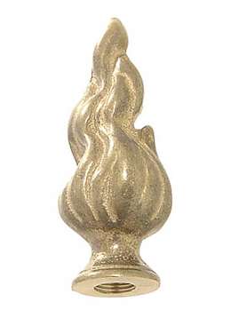 2 3/4" Brass "Flame" Finial, Tap 1/8F