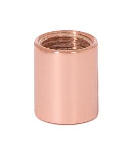 9/16" Tall Polished Copper Brass Lamp Coupling, 1/8F Tap 