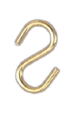 5/8 Inch Brass Plated Steel S Hook