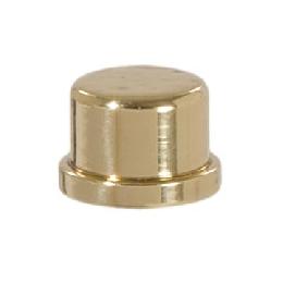 Knob Style Brass Lamp Finial - Polished and Lacq., 9/16" ht.