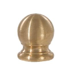 Ball Style Solid Brass Lamp Finial - Unfinished Brass, 3/4" ht.