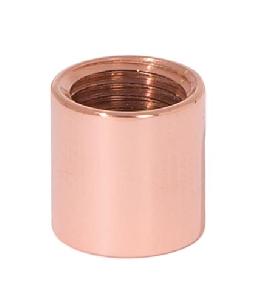 5/8" Long Polished Copper Finish Brass Coupling, 1/4F