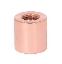 3/4" Tall Polished Copper Brass Lamp Coupling, 1/8F Tap