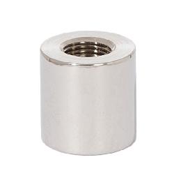 3/4" Tall Polished Nickel Finish Brass Lamp Coupling, 1/8F Tap 