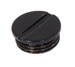 Glossy Black Finish Brass Slotted Plug or Cap, Choice of Thread