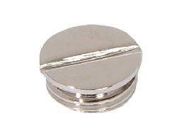 Polished Nickel Finish Brass Slotted Plug or Cap, Choice of Thread