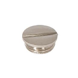 Satin Nickel Finish Brass Slotted Plug or Cap, Choice of Thread
