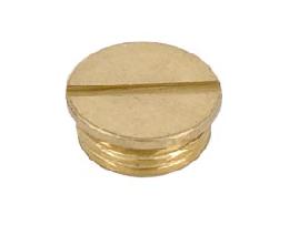 1/8M Slotted Plug or Cap, Unfinished Brass