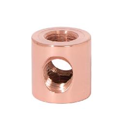 3/4" Long 4-Way  Polished Copper Finish Armback, 1/8F Top, Bottom and Sides