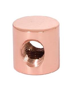 3/4" Long 3-Way Polished Copper Finish Brass Armback, 1/8F Bottom and Sides