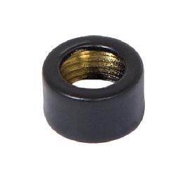 1/4" Tall Satin Black Finish Brass Open Top End Cap For Exposed 1/8 IPS Threading, 1/8F Tap