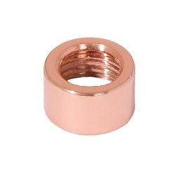 1/4" Tall Polished Copper Finish Brass Open Top End Cap For Exposed 1/8 IPS Threading, 1/8F Tap