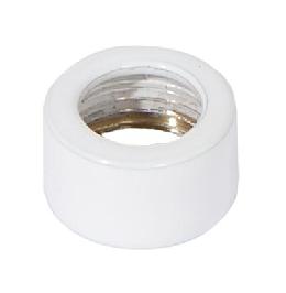 1/4" Tall White Enamel Finish Brass Open Top End Cap For Exposed 1/8 IPS Threading, 1/8F Tap
