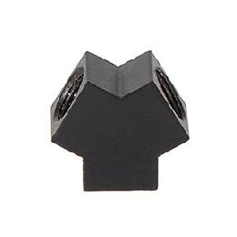 13/16" High Y Angle Geometric Style Satin Black Finish Brass Lamp Armback, 1/8F All Sides