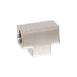 3/4" Tall Tee Angle Geometric Style Polished Nickel Finish Brass Armback, 1/8F All Sides