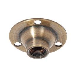 Small Polished and Lacquered Brass Flange, Three Mounting Holes, 1/8F