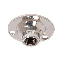 Small Nickel Plated Finish Brass Flange, Three Mounting Holes, 1/8F