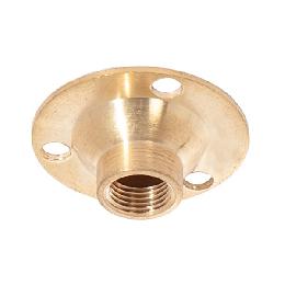 Small Unfinished Brass Flange, Three Mounting Holes, 1/8F