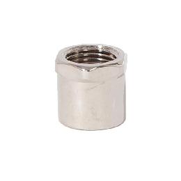 1/2" Tall Polished Nickel Brass Hex Coupling, 1/8F