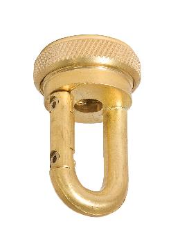 Unfinished Heavy Duty Brass Quick Screw Collar Loop, 3/8F